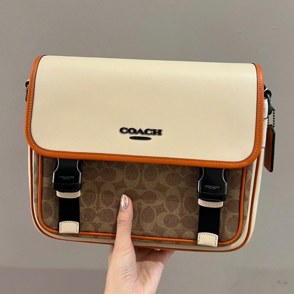 Coach Racer Messenger In Colorblock Signature Canvas NWT